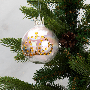 Украшение декоративное Шар 1шт 10см DARLENS Корона стекло 000000000001209974