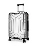 Чемодан на колесах L (48х30х75см) соты серебро PC