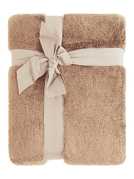 Плед 200x220см DE'NASTIA Тедди коричневый полиэстер 000000000001184239