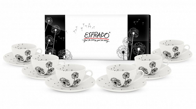 Набор чайный на 6 персон 250мл/16см ESPRADO Viente костяной фарфор 000000000001153701