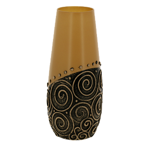 Ваза стеклянная "Капля" высотой 26 см, ручной авторский рисунок с объемом. 2598/260/77-641.3 000000000001191032