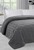 Покрывало 240x260см LUCKY РОМБЫ 3слоя темно-серое 100% полиэстер