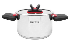 Кастрюля 5,8л SERVITTA Compatto с крышкой нержавеющая сталь 000000000001215481