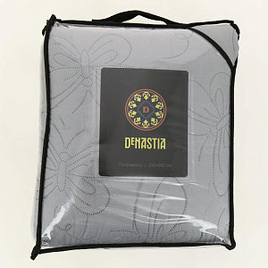 Покрывало 240х240см DENASTIA Бабочки двустороннее серое 100% полиэстер U000287 000000000001204705