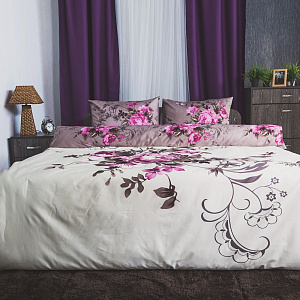 Комплект постельного белья 2спальное DE'NASTIA Сатин Элегия (панно) 50х70см-2шт C010404 000000000001123875