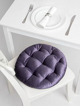 Подушка декоративная D40см DE'NASTIA бархатная универсальная фиолетовый 60%хлопок/40%вискоза P111204 000000000001205574