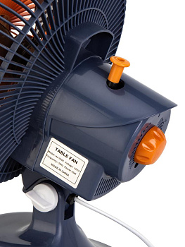 Вентилятор настольный 36х25см 220В 35Вт 2скорости режим поворота регулировка наклона синий пластик 000000000001227270