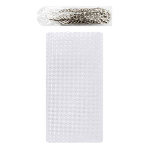 Шторка для ванной 180x200см DE'NASTIA Вафля с водоотталкивающей пропиткой белый полиэстер 000000000001219128