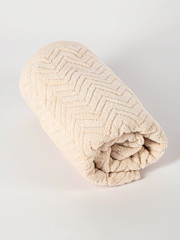 Полотенце махровое 100х150см LUCKY Зигзаг светло-бежевый хлопок-100% 000000000001214738