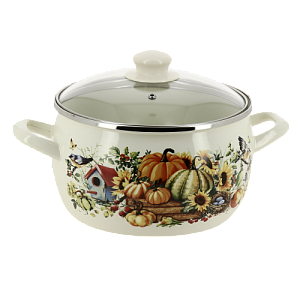 Кастрюля 5,7л METROT Тыква стеклянная крышка эмаль 000000000001202128