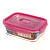 PURE BOX ACTIVE Контейнер стекл. прямоуг. 380мл с розовой крышкой N0845 000000000001182543