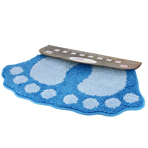 Коврик для ванной Лапки Microfiber голубой, 40х60 см 000000000001176918