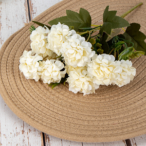 Цветок искусственный букет Гортензия 30см белый 000000000001218405