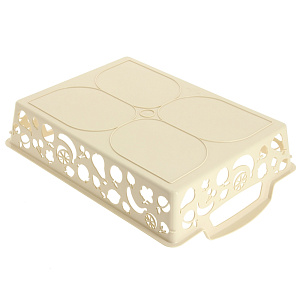 Поднос с ручками 36,7х26х9,8см БЫТПЛАСТ бежевый пластик 000000000001158130