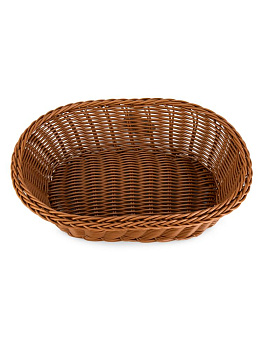 Корзина плетеная универсальная 23х17х6см овальная коричневый полипропилен 000000000001227675