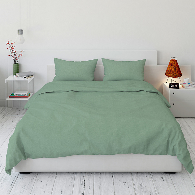 Комплект постельного белья Евро+ LUCKY (пододеяльник, наволочки 50х70см-2шт) зеленый поплин хлопок 100% 000000000001216650