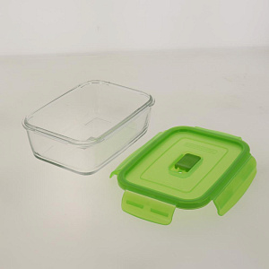 Контейнер стеклянный прямоугольный с зеленой крышкой 820мл PURE BOX ACTIVE N0866/P4569 000000000001182550