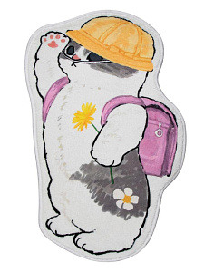 Коврик 78х48см LUCKY котик с рюкзачком полиэстер 000000000001227072