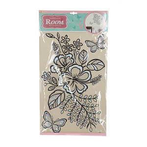 Стикеры Гибискус Room Decoration, металлик 000000000001127331