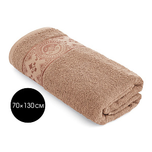 Полотенце 70х130см DE'NASTIA ТАЛИСМАН 1 бежевый хлопок-100% 000000000001215359