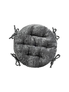 Подушка на стул 40см DE'NASTIA темно-серый велюр меланж полиэстер 000000000001226728