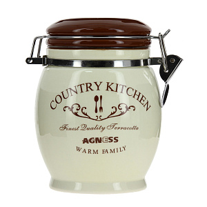 Емкость для сыпучих продуктов Фэмили Agness, 750мл, керамика 000000000001163139