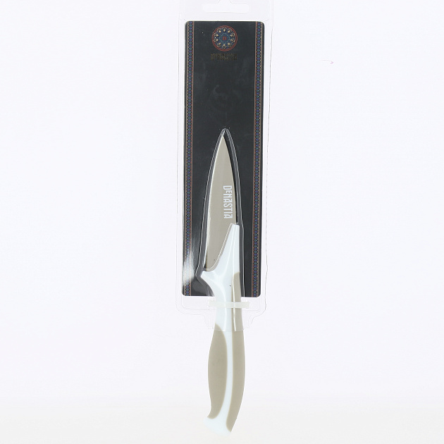 Нож для чистки овощей 8см DE'NASTIA бежевый нержавеющая сталь/пластик/термопластичная резина 000000000001211440