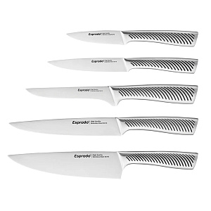 Набор кухонных ножей 5шт с подставкой ESPRADO Alivio нержавеющая сталь Набор кухонных ножей 5шт с подставкой ESPRADO Alivio нержавеющая сталь 000000000001211537