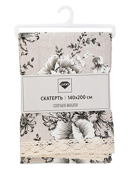 Скатерть 140х200см LUCKY Серые Маки полиэстер/хлопок 000000000001228306