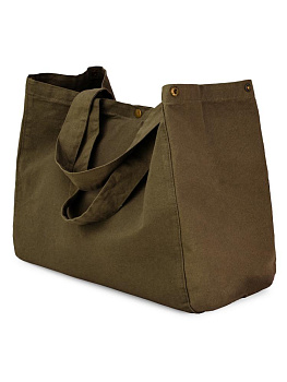 Сумка 38х44х22 DE'NASTIA Sea Salt Washed хаки хлопок 000000000001225548