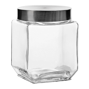 Банка для хранения 1,2л квадратная с крышкой стекло/металл 000000000001217785
