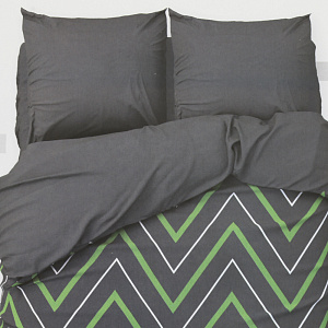 Комплект постельного белья 2-спальный ЭТЕЛЬ пододеяльник 175х215см простынь 200х220см наволочки 70х70см-2шт зелено-серые зигзаги поплин125г/м2 хлопок 000000000001208188