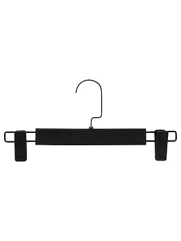 Вешалка 32см для брюк и юбок FORA хромированный крючок черный полипропилен 000000000001228698