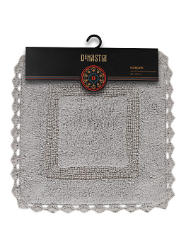 Коврик для туалета 50x50см DE'NASTIA кружево светло-серый хлопок 000000000001213786