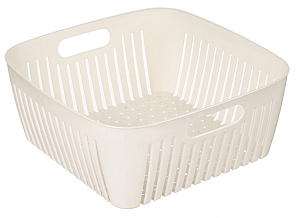 Контейнер 2,2л IDILAND Bergamo квадратный с вкладышем и крышкой светло-бежевый пластик 000000000001218691