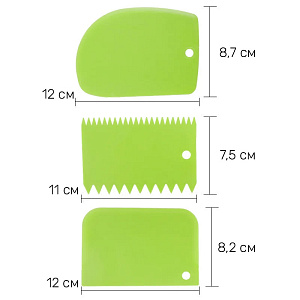 Набор шпателей кулинарных 3шт пластик 000000000001219996