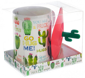 Кружка заварочная 310мл BALSFORD Кактус силиконовая крышка подарочная упаковка фарфор 000000000001197856