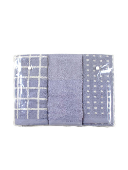 Набор махровых полотенец 40x60см (3шт) 100% Хлопок Лавандовый D100039 000000000001194327