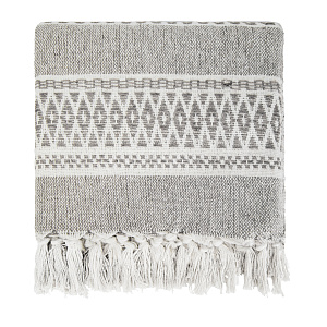 Плед 150х200см LUCKY ETNIC SGTH-1238 узор/полоска светло-серый экрю хлопок 100% 000000000001218043