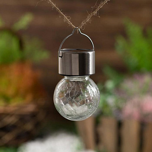 Фонарь садовый 60х90мм LUAZON LIQHTING Лампочка Прозрачная 1LED на солнечной батарее стекло 000000000001211019