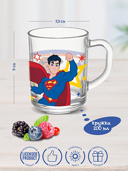 Кружка 200мл PRIORITY Супермен/Warner стекло 000000000001216535