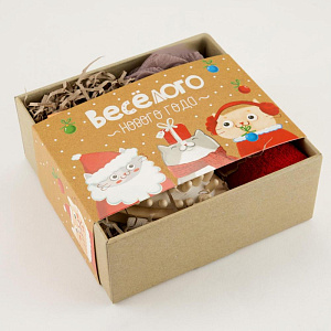 Набор подарочный Веселого нового года полотенце 30х60см и банные акс 5048158 000000000001202375