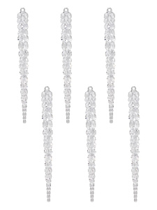 Декоративное украшение Сосулька на елку 17см 6шт прозрачная пластик 000000000001228122