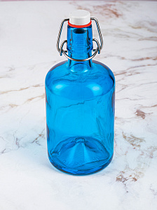 Бутылка 500мл с бугельным замком цветной лак синий стекло 000000000001214071