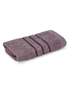 Полотенце махровое 30х60см СОФТИ бордюр 3 полоски лиловый хлопок 100% 000000000001215904
