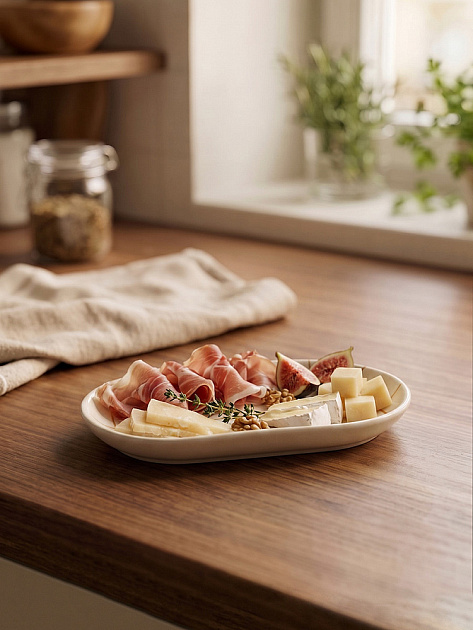 Блюдо овальное 20х16,8см DE'NASTIA lattice коричневый керамика 000000000001231350