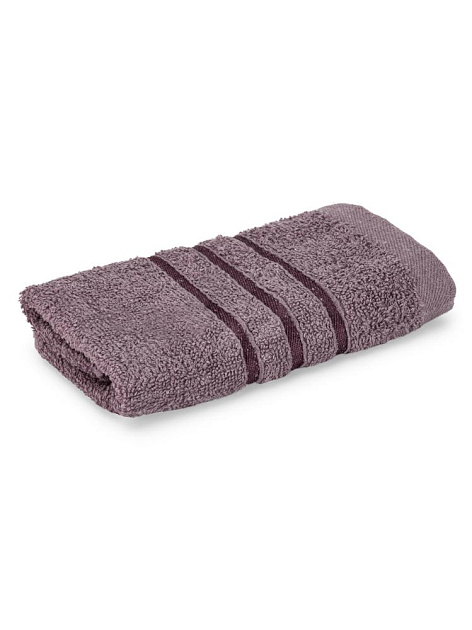 Полотенце махровое 30х60см СОФТИ бордюр 3 полоски лиловый хлопок 100% 000000000001215904