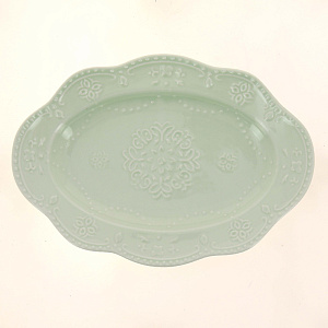 Блюдо овальное 32смБабочка светло-зеленаяHD-024G 000000000001181006