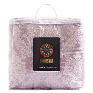 Покрывало 260x240см DE'NASTIA кружево Ампир 3слоя лиловое жаккард 100% полиэстер 000000000001212616