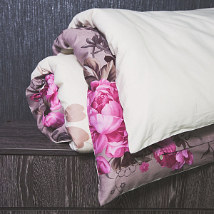 Комплект постельного белья евро DE'NASTIA Сатин Элегия (панно) 70x70см-2шт C010405 000000000001123876